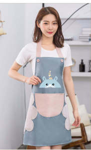👍🏻【คุณภาพสูง】ผ้ากันเปื้อนกันน้ำสองชั้นเช็ดมือได้ ผ้ากันเปื้อนทําอาหาร Cooking Apron มีสไตล์ลายการ์ตูนน่ารัก