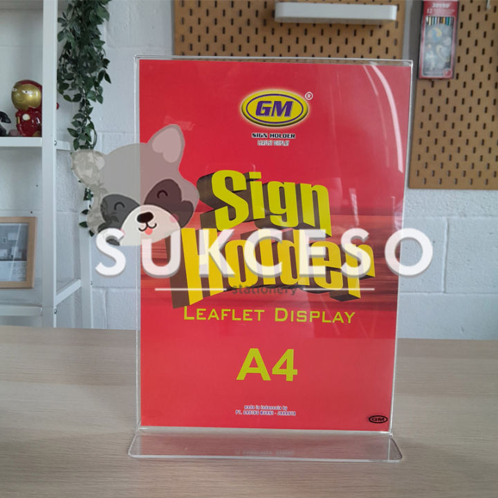 GM Sign Holder A4 2 Muka (T Terbalik) / Display Acrylic Information ...