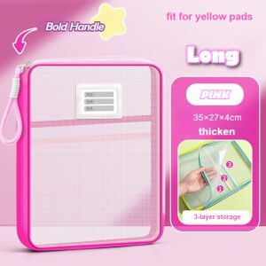 Long Mesh Zipper Pouch Transparent File Bag Document Storage Bag File Folder Organizer for School Office
