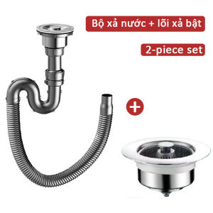 ống thoát bồn rửa bát Bộ xả bồn rửa chén chống mùi chống rò rỉ chống tắc nghẽn dễ dàng lắp đặt có lưới lọc rác linh hoạt có thể mở rộng phù hợp mọi loại chậu rửa