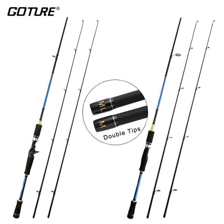 KNIGHT M+ML Double Tips Spinning Casting Carbon Fiber Fishing Rod Lure ...