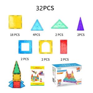 NIKO Magnetic Building Blocks Magnetic Tiles Early Educational Toys Magnetic Stick Toys Big Size For Kids Boys Girls Gifts
