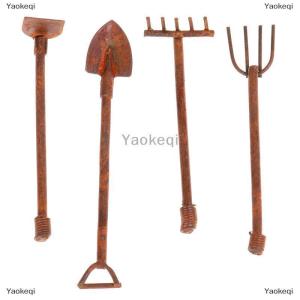 [COD] Yaokeqi 1:12 Dollhouse Miniature Gardening Tools Metal Shovels Pitchfork Furniture Set
