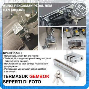 Kunci Pengaman Mobil Gembok Pedal Kopling Rem Anti Maling Security