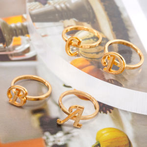 Hyl Jewelry 185J Cincin Titanium Wanita Emas Muda Anti Karat Asli Silver Emas Couple Dewasa Dan Luntur Logam Asesoris