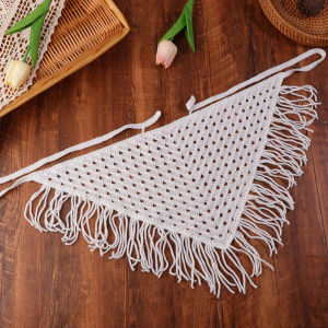 Y2K Hollow-Out Fringe Triangle Scarf for Women Adjustable Layering Accessory Versatile Waist Hip Wrap Fashion