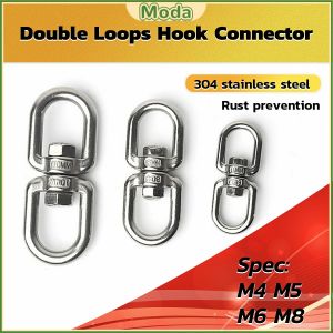 Moda Homehub Stainless Steel Swivel Double Loops Hook Connector Two Ended Ring Link M4 M5 M6 M8