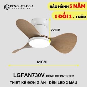 Quạt Trần Cổ Ngắn Lê Gia LGFAN730G | Quạt Trần Phong Cách Indochine