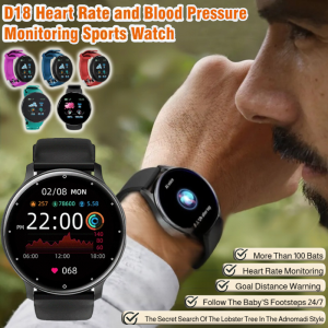 Smartwatch With Heart Rate and Blood Pressure Monitor Waterproof Sports Watch Bluetooth Fitness Tracker