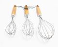 Stainless Steel Wood Grain Egg Whisk  small medium large size. 