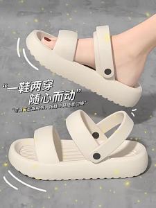 WomenS Summer 2025 New Fashionable Versatile Outdoor Sandals Travel Non-Slip Thick-Soled Dual-Wear Beach Sandals For Women