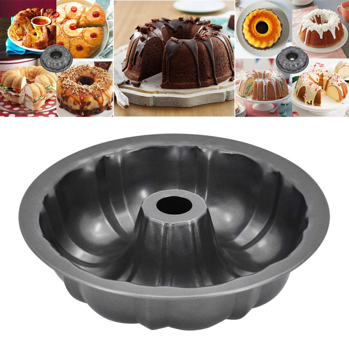 Bundt Cake Molding Pan Bakeware Pan Non-Stick Chiffon Cake Molder Baking  Pan 24CM New Design Lazada PH