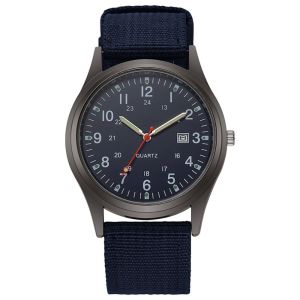 LUMIYA Canvas Band Canvas Mens Watch Calendar Date Display Casual Fashion Watch Simple Simple Design Nylon Band Watch For Men