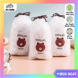 Túi 100 Màng Bọc Thực Phẩm Co Giãn Túi Gấu Bọc Thực Phẩm Đa Năng ANHOME