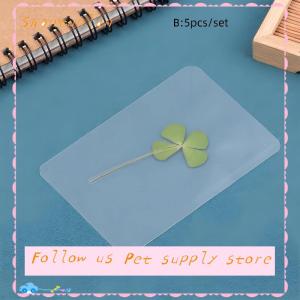 🎁【Special price】🎁Sha โปสการ์ดรูปใบโคลเวอร์นำโชค1 5 10ชิ้นการ์ดอวยพรโปร่งใสหญ้าธรรมชาติสำหรับบุ๊กมาร์ก