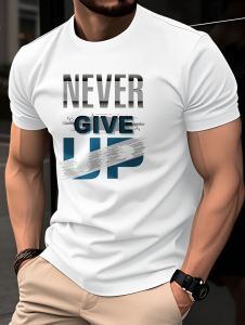 Summer Mens Casual T-Shirts Oversized Letter Printed O-Neck Short Sleeved T-Shirt Sports Tops Quick-Dry Fashion Mens Clothing