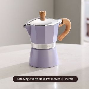 BINCOO Coffee Moka Pot Set with Stove Small Italian Espresso Pot Hand Grinder Coffee Equipment for Household 3 Cups