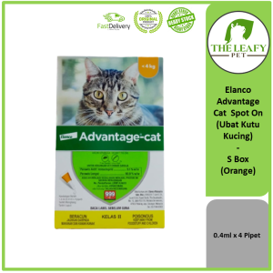 Elanco ( Bayer ) Advantage Cat Spot On ( Ubat Kutu Kucing ) - S Box - Orange  / M Box - Purple
