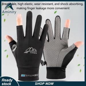 Aminiry[Love sports] Mùa hè Kem chống nắng găng tay phụ nữ mỏng băng lụa chống tia cực tím sương ngón tay màn hình cảm ứng lái xe không trượt Găng tay thoáng khí