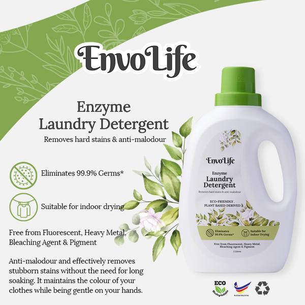 EnvoLife Enzyme Laundry Detergent Removes hard stains & bad smells (2L) Lazada