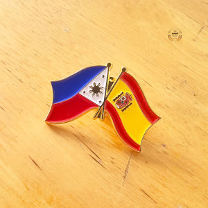 1.25 Inch 3D Metal ES Cufflinks Spain Philippines Joint Brooch Pin