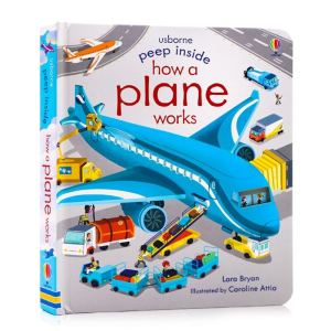 หนังสือเด็ก หนังสือเด็กภาษาอังกฤษ Peep Inside Usborne Activity Book Board Book How Rocket / Plane / Fire Engine / Crane / Recycling Truck Tractor Works Bedtime Storybook Reading English Learning Materials for Kids Children Lift The Flap Book Gift