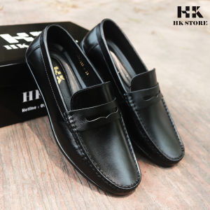 Giày lười - giày mọi nam da bò cao cấp - kiểu dáng đơn giản lịch sự dễ kết hợp quần áo - bảo hành 12 tháng