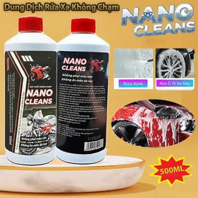 Nước rửa xe không chạm NANO CLEANS 500ml Chính hãng – Rửa ô tô xe máy sạch bong an toàn sơn