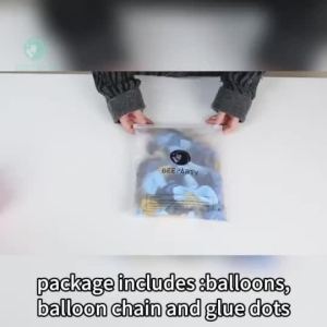 GeeParty 127pcs Dusty Blue Metallic Balloon Garland for Birthday Party Anniversary Graduation Decors