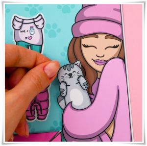 ตุ๊กตา ตุ๊กตากระดาษ บ้านตุ๊กตากระดาษ แต่งตัวตุ๊กตา เสื้อผ้าตุ๊กตากระดาษ บทบาทสมมุติ  ของเล่น แฮนด์เมด DIY ไร้เสียง สติกเกอร์ ของเล่นเสริมพัฒนาการเสริมจินตนาการเด็ก ๆ