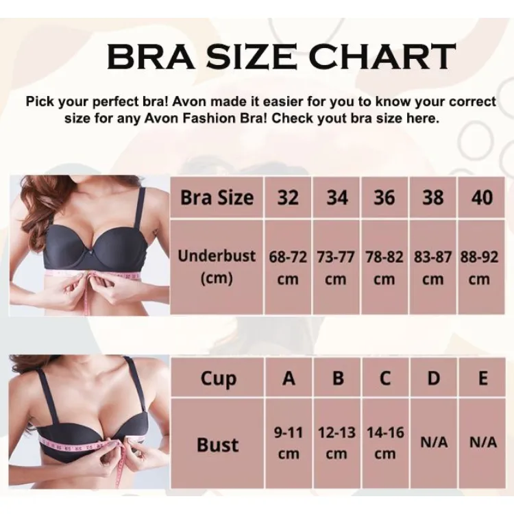 AVON Claudette Underwire Full Cup Lace Bra. With 3 hooks and lock U Back  for full support and comfort