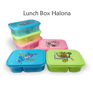 6 pcs Kotak makan anak / picnic lunch box / kotak bekal anak / kotak makan siang HALONA