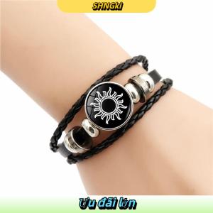 SHNGki 2pcs sáng vài Vòng đeo tay mặt trời mặt trăng có thể điều chỉnh màu đen bện Vòng đeo tay Tình Bạn thời trang đồ trang sức lãng mạn quà tặng sinh nhật