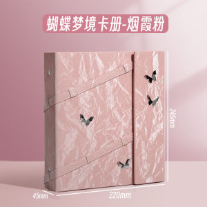 Butterfly A5 Binder Velvety Leather Surface Photo Album Thicken Large Capacity Photo Card Holder Magnetic Book for Pokemon Cards2026