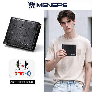 MENSPE RFID Block Short Wallet Solid Color Retro Short Wallet Coin Bag Zipper Clutch Wallets Soft PU Wallet Multi-Card Position ID Credit Cards Holders Coin Bag Business Wallets