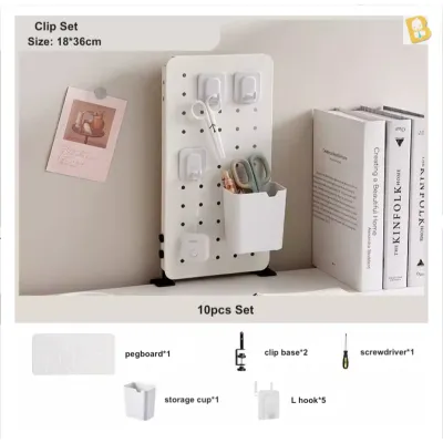 BabyBoss Desk Pegboard Combination Organizer Study Gaming Office & Kitchen Papan Pegboard Penyusun
