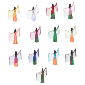 13 màu sắc múa bụng Mạng Che Mặt cho trẻ em gái và người phụ nữ múa bụng khăn choàng khiêu vũ ném khăn choàng sợi dệt hóa trang trang phục halloween Mạng Che Mặt