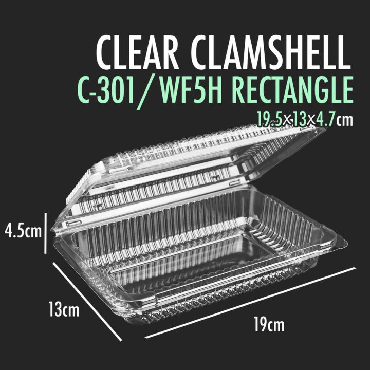 10Pcs Disposable Clear Clamshell Food Container Rectangle Box for ...