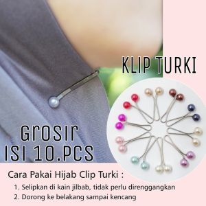 ISI 10.PCS Klip Turki turkey Jilbab Bros Tuspin Dagu hijab peniti jepit