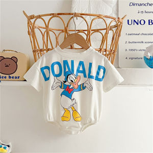 Cartoon Winnie the Pooh triangle romper summer soft cotton baby romper photo clothing set