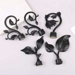 FDYRU Ends Heads Curtain Pole Finials ABS Material Imitation Iron Roman Rod Curtain Accessories Unique Shape Window Decoration