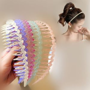 HI MIA Hair Hoop Exquisite Hair Clip Hair Hoop Non-slip For Women Knotted For Girls Wave Headband Toothed Hair Band Korean Style Hairband Hair Accessories