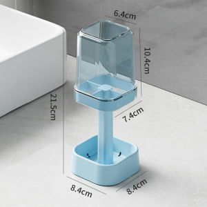 JURHOMIE Adjustable Height Toothbrush Holder with Lid Dustproof Mouthwash Cup Minimalist Dust Drainage Storage Box Bathroom