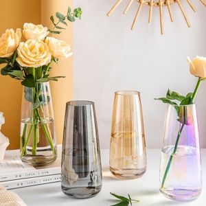 CNIEV5 Transparent Glass Vase Minimalist Elegant Hydroponic Vase Flower Arrangement Vase Nordic Style Floral Vase Home Decor
