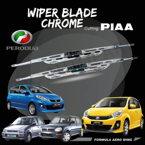 Wiper Blade Chrome PIAA Aero Wing for PERODUA Kancil Kelisa Viva Myvi Kenari Alza Axia Bezza Kembara Ativa Aruz