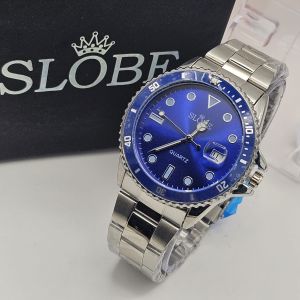 Bisa COD - Jam Tangan PRIA SLOBE 7863 Original Rantai Stainless Tanggal Aktif Analog Quartz Tahan Air Free BOX