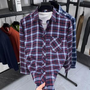 Mens Printed Striped Long Sleeved Shirt Casual Fashion Versatile Top for Autumn 2026