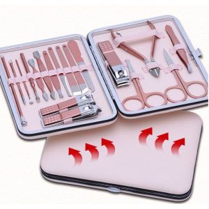 Bộ Làm Móng Đồ Cắt Móng Tay Dụng Cụ Cắt Tỉa Móng Bộ Cắt Tỉa Móng 18 Món Bộ Dụng Cụ Chăm Sóc Móng 18 Chi Tiết Loại To Đủ Phụ Kiện Cắt Sửa Móng Kiềm Cắt Móng Inox Dày Dặn Kèm Kéo Cắt Lông Mũi. Nhỏ Gọn Siêu Tiện Dụng.