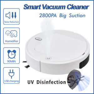 Fully Automatic 3-in-1 Smart Robot Vacuum Cleaner USB Charging Sweeping Robot Dry and Wet Mop UV Disinfection Cleaner