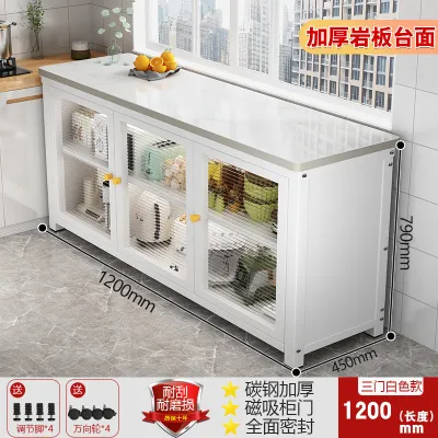 Kitchen Island Table For Kitchen Movable Island Table Kitchen island Table Movable Stone Plate Dining Side Floor Multi-Layer Multi-Functional Storage Rack Cupboard